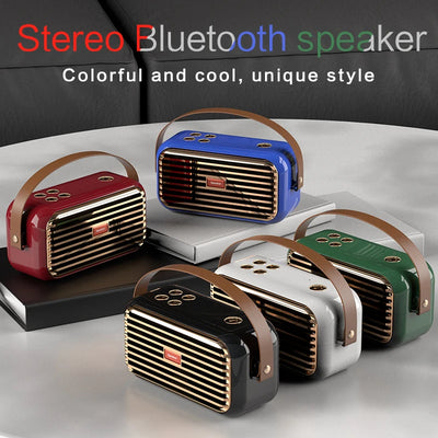 Hridz Retro Portable Bluetooth 5.0 Speaker – Stereo HiFi Sound, 1200mAh Battery, AUX & USB