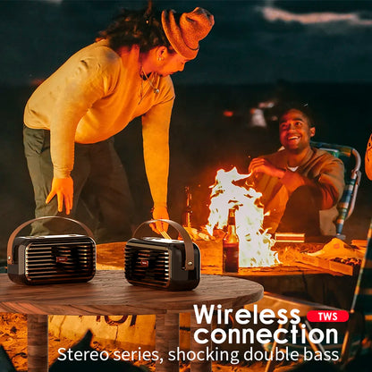 Hridz Retro Smart Wireless Speaker Portable for Gift Showcase Desktop PC Quality Stereo Hifi Sound