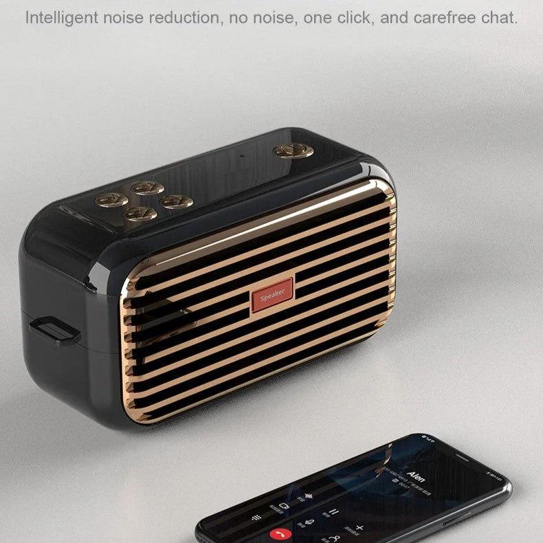 Hridz Retro Smart Wireless Speaker Portable for Gift Showcase Desktop PC Quality Stereo Hifi Sound