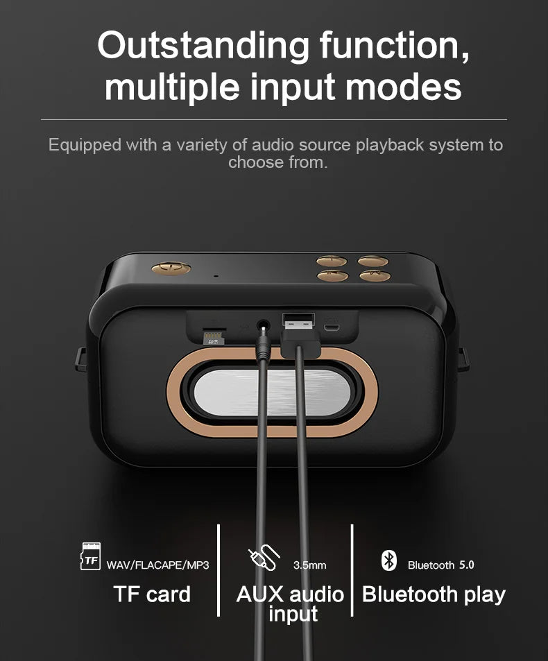 Hridz Retro Smart Wireless Speaker Portable for Gift Showcase Desktop PC Quality Stereo Hifi Sound