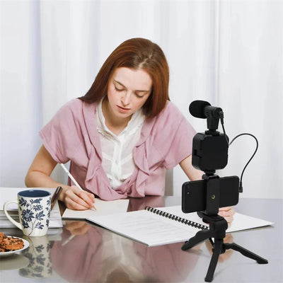 Hridz Smartphone Vlogging Kit with Tripod, LED Fill Light & Microphone – TikTok, YouTube & Live Streaming Starter Kit