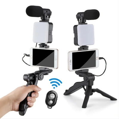 Hridz Smartphone Vlogging Kit with Tripod, LED Fill Light & Microphone – TikTok, YouTube & Live Streaming Starter Kit