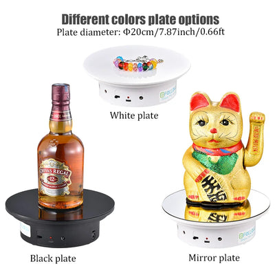 Hridz Turntable Electric Mirror Display Stand 360 Rotate Speed 15Kgs Capacity Exhibition Motorized Base
