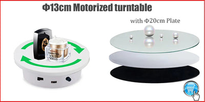 Hridz Turntable Electric Mirror Display Stand 360 Rotate Speed 15Kgs Capacity Exhibition Motorized Base