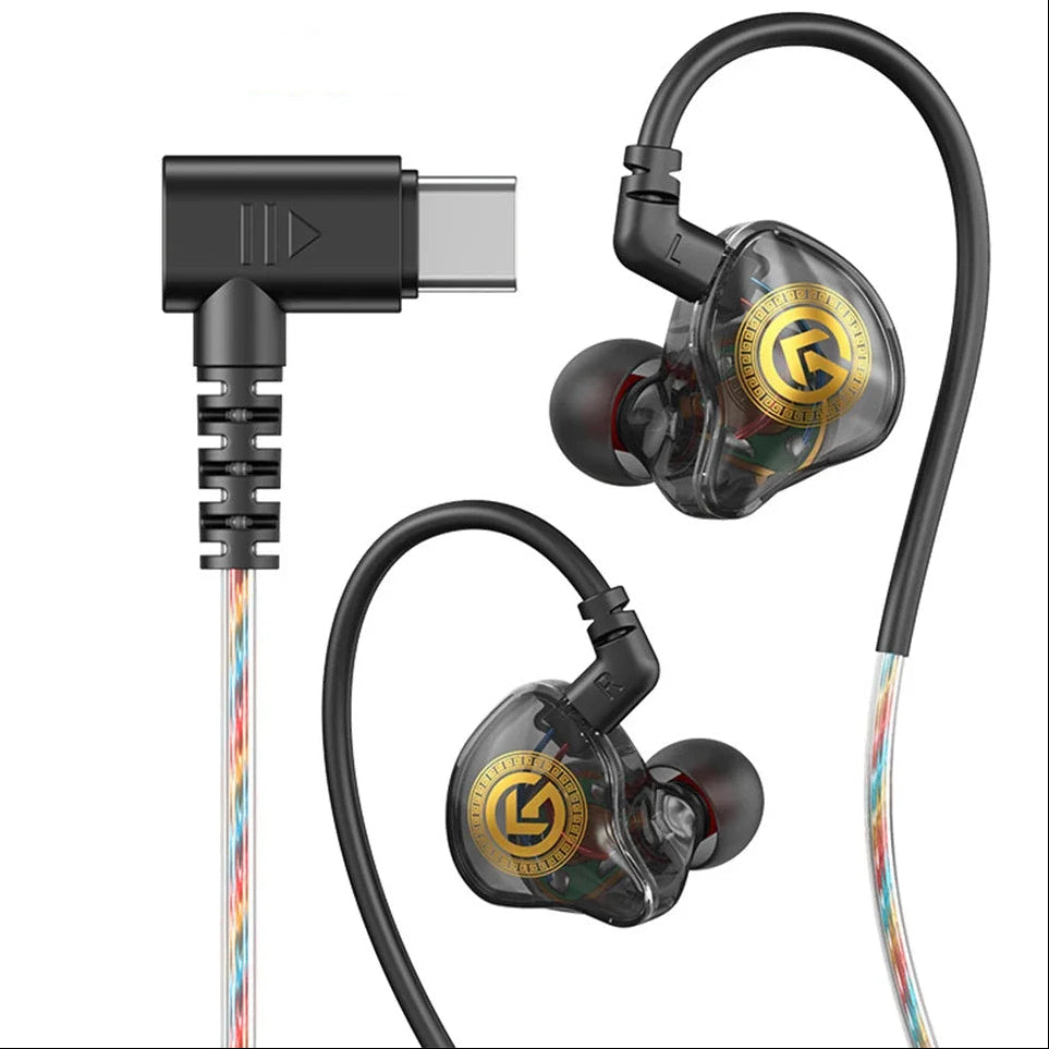 Hridz USB Type-C Wired Earphones with Microphone, Digital Chip HiFi In-Ear Headphones, Noise Isolating Earbuds with Volume Control for Samsung, Google Pixel, Xiaomi, Huawei & USB-C Devices