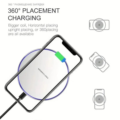 Hridz Ultra Fast Wireless Charger Slim Pad For Samsung Xiaomi Huawei iPhone