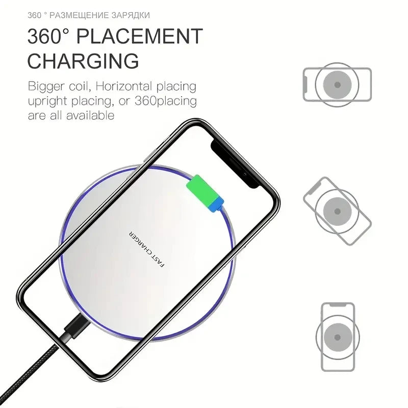 Hridz Ultra Fast Wireless Charger Slim Pad For Samsung Xiaomi Huawei iPhone