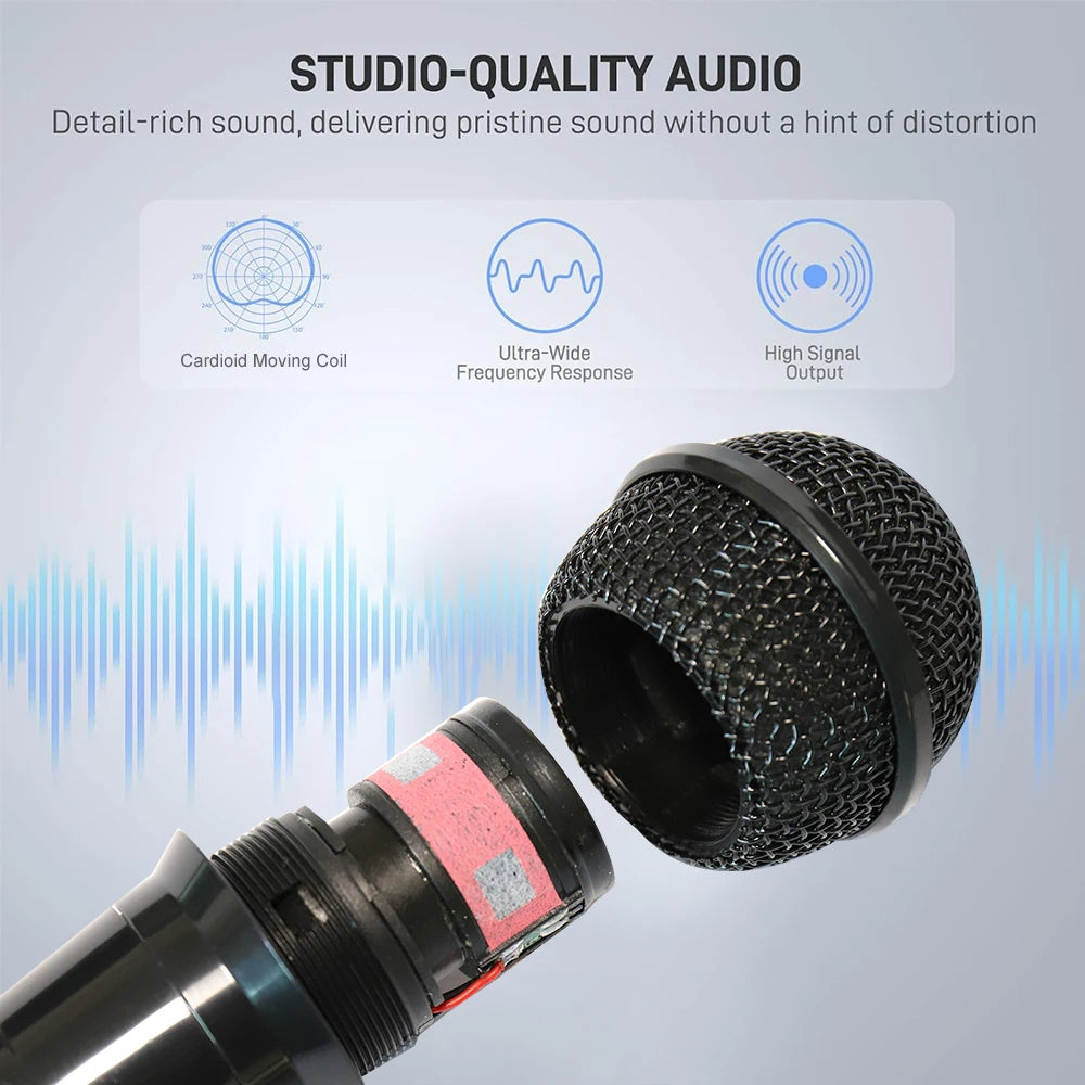 Hridz Wired Dynamic Microphone - Handheld Karaoke & Vocal Mic with 1.9M Cable & On/Off Switch