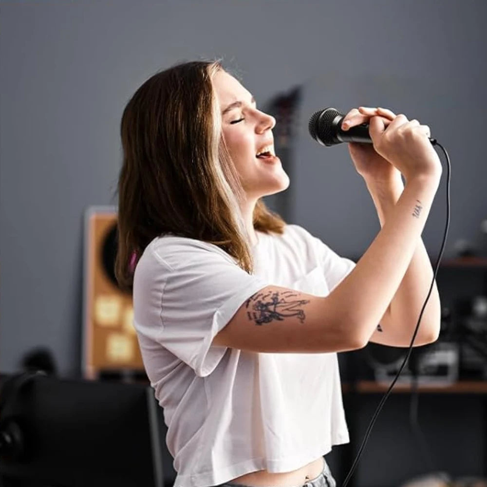 Hridz Wired Dynamic Microphone - Handheld Karaoke & Vocal Mic with 1.9M Cable & On/Off Switch