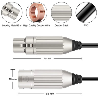 Hridz XLR Audio Cable Male to Female High-Fidelity Sound for Microphones Mixers Speakers & Amplifiers