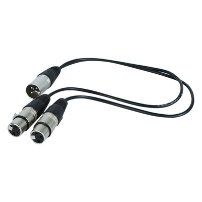Hridz Y Splitter XLR Audio Cable 50cm - Dual Mic Adapter Male to 2 Female XLR Jacks cables