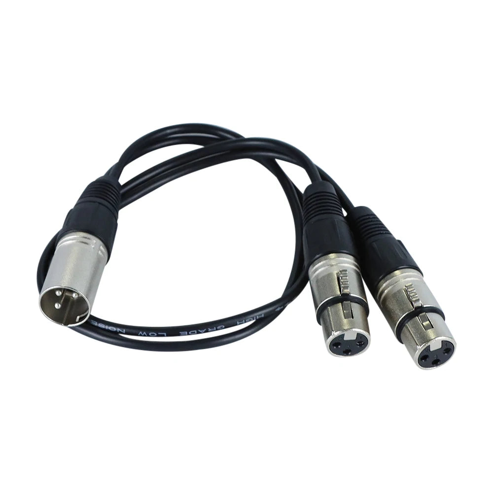 Hridz Y Splitter XLR Audio Cable 50cm - Dual Mic Adapter Male to 2 Female XLR Jacks cables