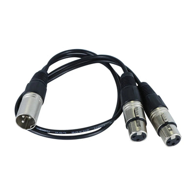 Hridz Y Splitter XLR Audio Cable 50cm - Dual Mic Adapter Male to 2 Female XLR Jacks cables