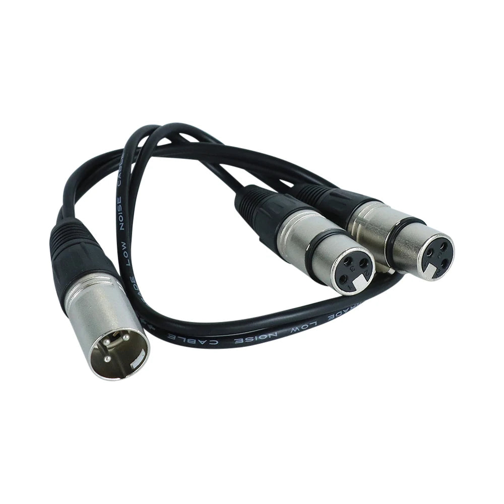 Hridz Y Splitter XLR Audio Cable 50cm - Dual Mic Adapter Male to 2 Female XLR Jacks cables