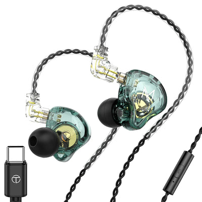 Hridz mt1 HIFI In-Ear Monitor Earphone Type-C With Mic DJ Monitor Earphones Dynamic Noise Cancelling