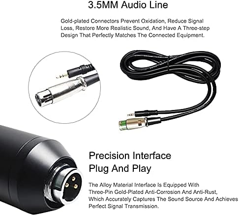 Hridz HM-800 Professional Studio Condenser Microphone with Sound card – Black Edition