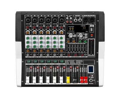 Hridz KG-4 / KG-6 / KG-8 Powered Audio Mixer 600W × 2 with Bluetooth, USB & Built-In Effects
