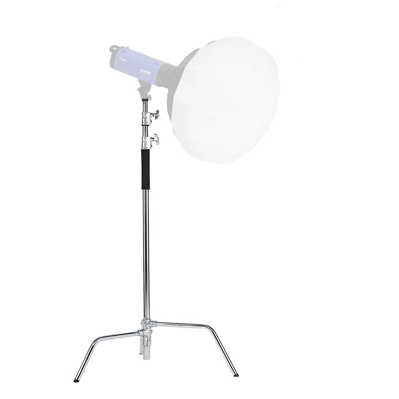 Hridz Stainless Steel Heavy Duty C-Stand, Adjustable 5–10ft / 1.5–3.3m Tripod Stand for Softbox, Flash, Reflector & Studio Lighting