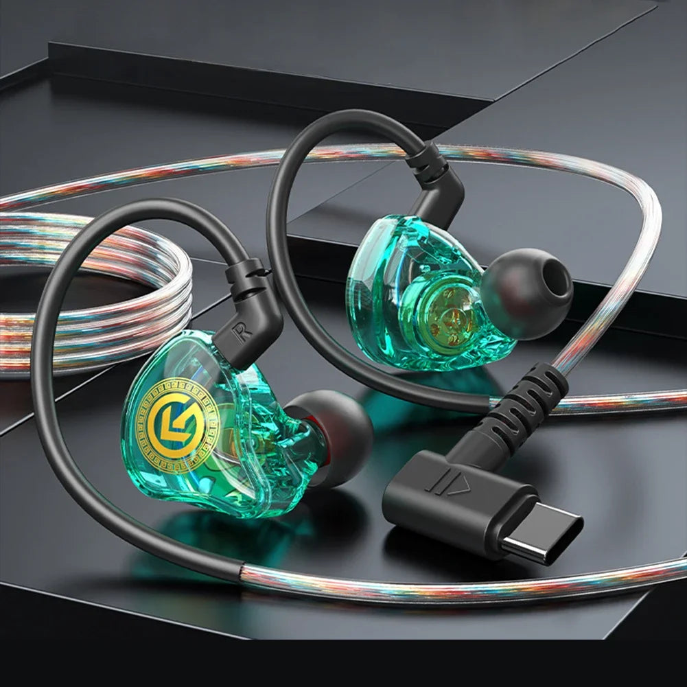 Hridz USB Type-C Wired Earphones with Microphone, Digital Chip HiFi In-Ear Headphones, Noise Isolating Earbuds with Volume Control for Samsung, Google Pixel, Xiaomi, Huawei & USB-C Devices