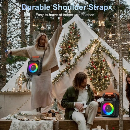 JYX Portable Karaoke Machine with Dual Wireless Microphones Bluetooth 5.1 Speaker