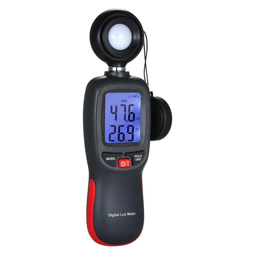 Mini Digital Lux Meter 200000 Lux Light Meter LCD Temp Sensor Max/Min Hold