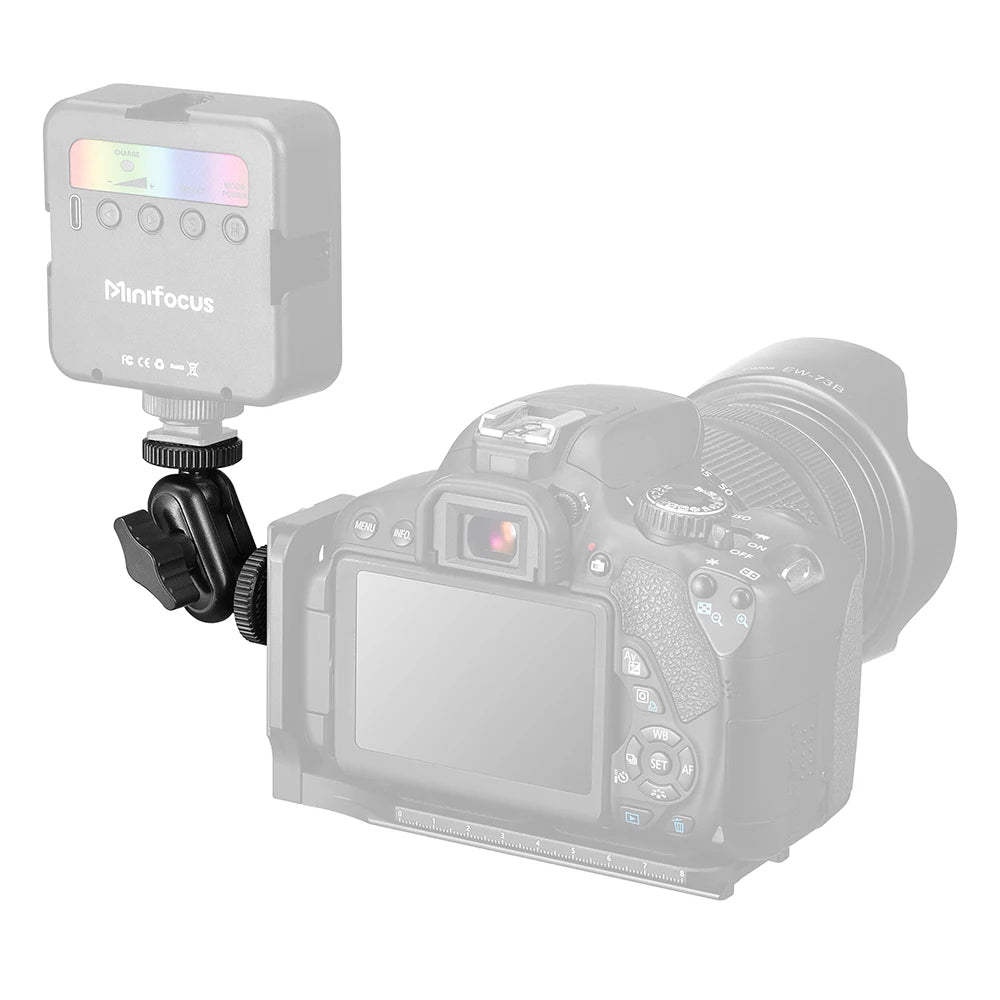 Mini Double Ball Head Magic Arm Mount 360° with 1/4” Screw for GoPro, DSLR, Monitor & Video Light