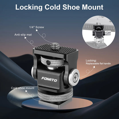 Mini Monitor Mount Holder Cold Shoe Swivel for LED Light Monitor Microphone Camera