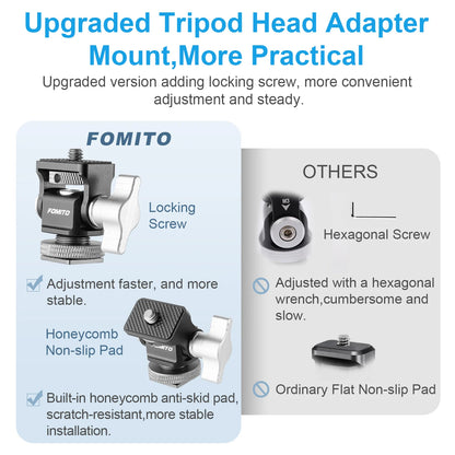 Mini Monitor Mount Holder Cold Shoe Swivel for LED Light Monitor Microphone Camera