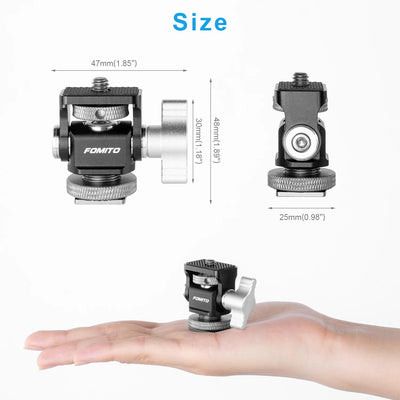 Mini Monitor Mount Holder Cold Shoe Swivel for LED Light Monitor Microphone Camera