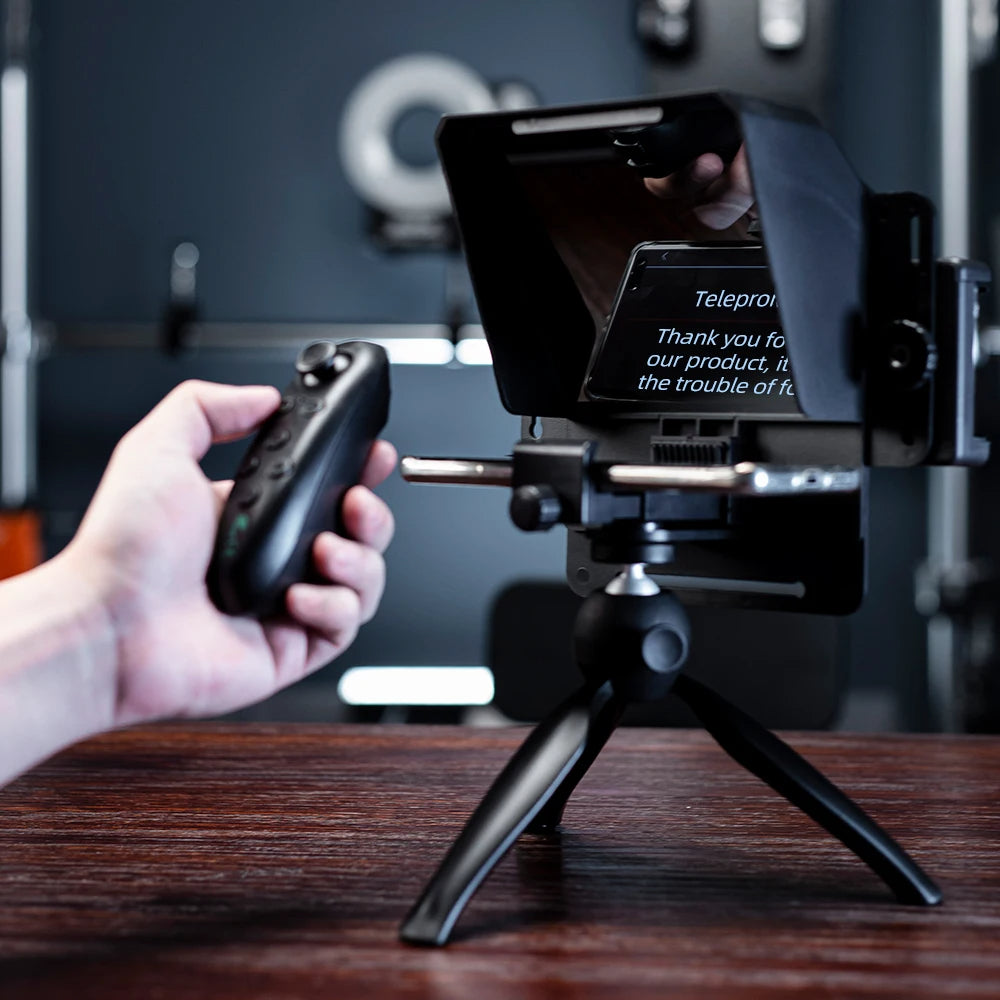 Mini Teleprompter for Mobile & DSLR Camera Recording - Portable Inscriber Artifact Video With Remote Control