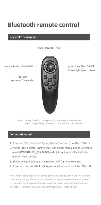 Mini Teleprompter for Mobile & DSLR Camera Recording - Portable Inscriber Artifact Video With Remote Control