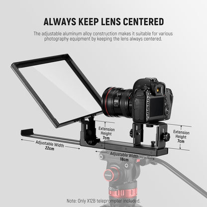 NEEWER Basic X12B Aluminum Alloy Liftable Teleprompter 12" for iPad Tablet Phone DSLR Camera
