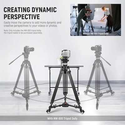Neewer Heavy Duty Professional Universal Camera Tripod Dolly with 3-inch Rubber Wheels