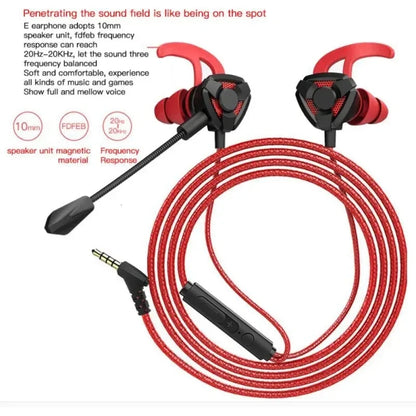 Pro Wired Gaming Earbuds with Mic - Graphene Earphones for PS4, PUBG, PC, Phone & Laptop