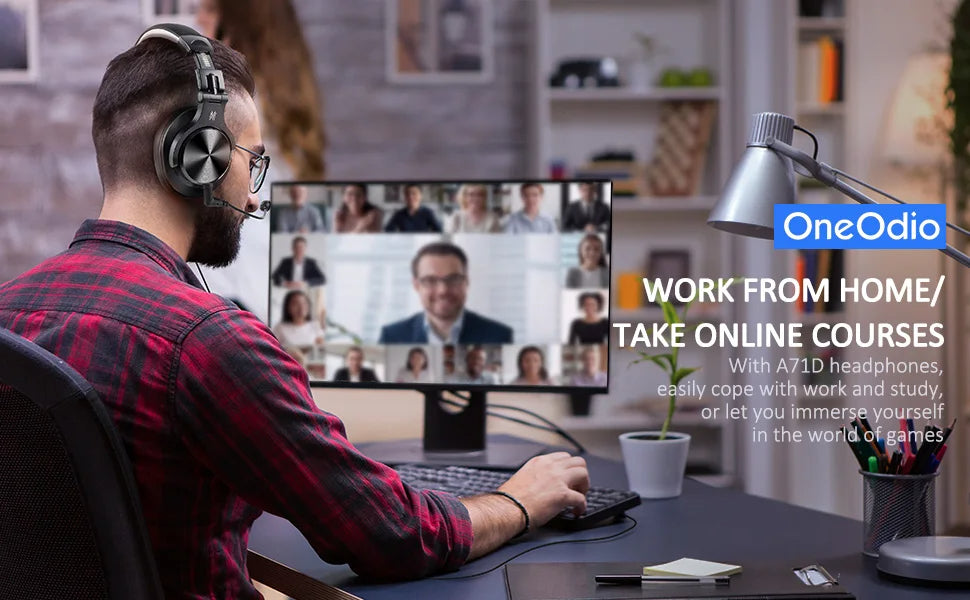 Profesisonal Wired Gaming Headset Gamer Hi-Res Over Ear Audio Headphones With Detachable Microphone