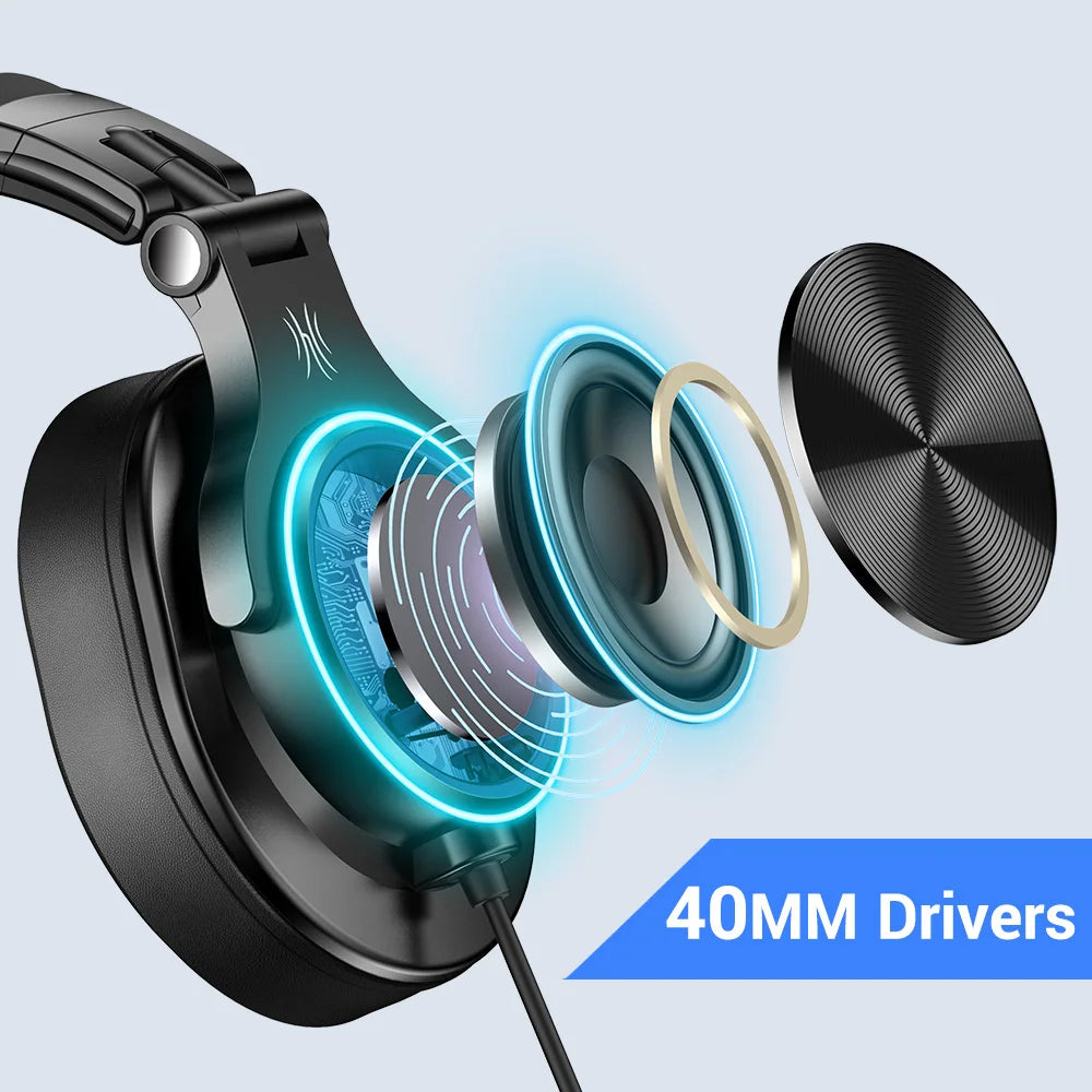 Profesisonal Wired Gaming Headset Gamer Hi-Res Over Ear Audio Headphones With Detachable Microphone