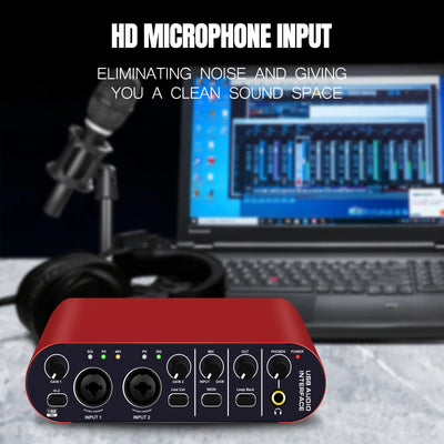 Professional USB Audio Interface: 24-bit/192kHz Sound Card with Loopback & +48V Phantom Power