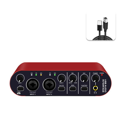 Professional USB Audio Interface: 24-bit/192kHz Sound Card with Loopback & +48V Phantom Power