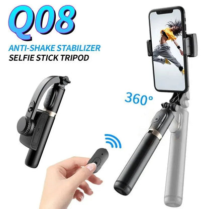 Q08 Single-axis Stabilizer Horizontal Vertical Selfie stick stand Phone Gimbal 3 in 1 Universal