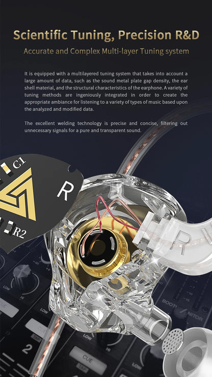 QKZ AKX DMX HIFI Heavy Bass In-Ear Earphones With Mic IEM Level 3.5mm Headphone