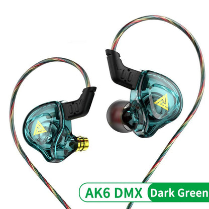 QKZ AK6 DMX HIFI Heavy Bass In-Ear Earphones With Mic IEM Level 3.5mm Headphone