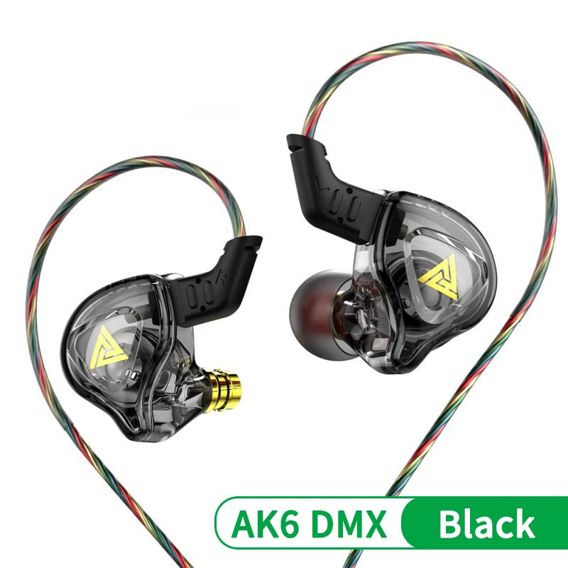 QKZ AK6 DMX HiFi Heavy Bass In-Ear Earphones with Mic – 3.5mm Wired Earbuds