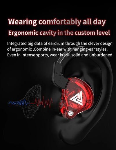 QKZ AK6 In Ear Monitor Earphone 6-Dynamic Driver Unit Headphone With Mic HIFI Headset