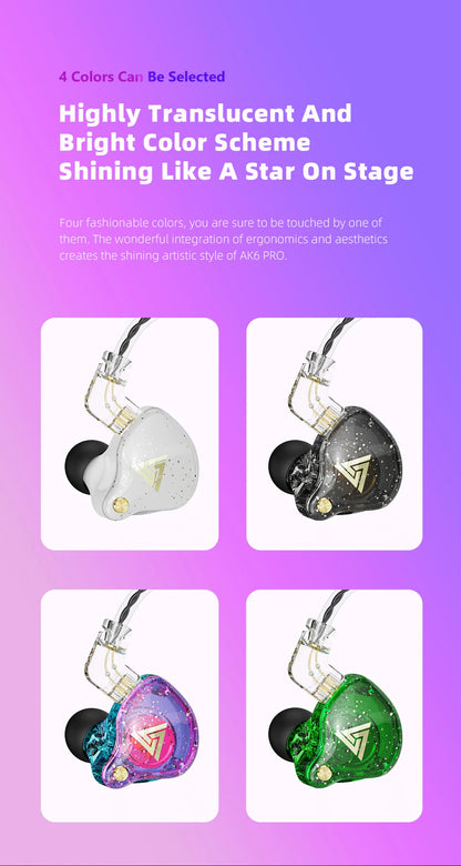 QKZ AK6 Pro Wired In-Ear Monitors IEM Earphone with Mic Noice Cancelling Headset