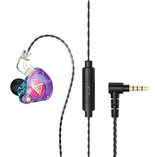 QKZ AK6 Pro Wired In-Ear Monitors with Mic – Detachable Cable, HiFi Bass, Noise Isolating
