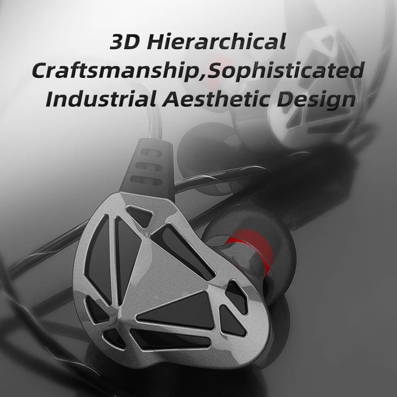 QKZ AK7 Copper Driver Wired IEM Earphones With MIC HiFi Bass Stereo Super Clear Gaming Headset