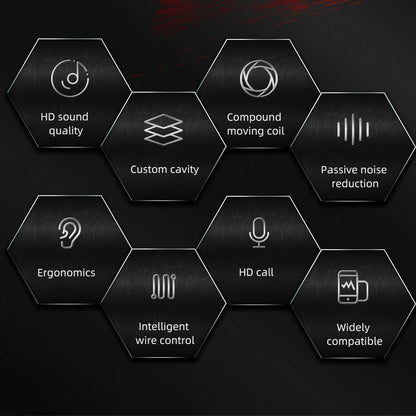 QKZ AK7 Copper Driver Wired IEM Earphones With MIC HiFi Bass Stereo Super Clear Gaming Headset