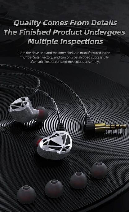 QKZ AK7 Copper Driver Wired IEM Earphones With MIC HiFi Bass Stereo Super Clear Gaming Headset