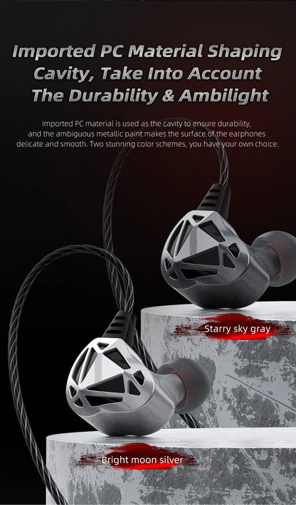 QKZ AK7 Copper Driver Wired IEM Earphones With MIC HiFi Bass Stereo Super Clear Gaming Headset