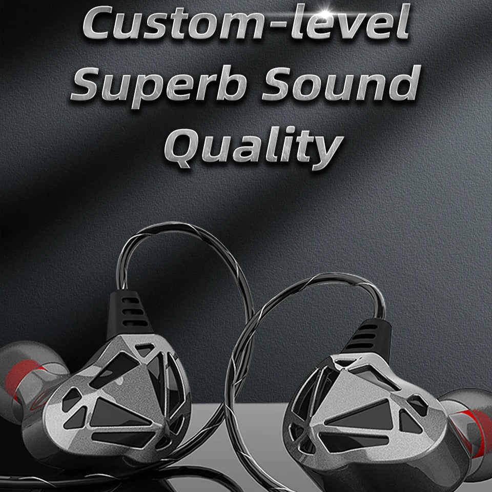 QKZ AK7 Copper Driver Wired IEM Earphones With MIC HiFi Bass Stereo Super Clear Gaming Headset